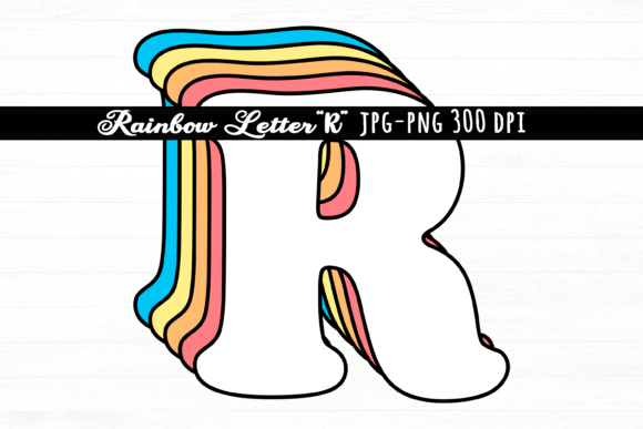 Download Letter R Rainbow Initial Cute Retro Font - Cute retro font Collection