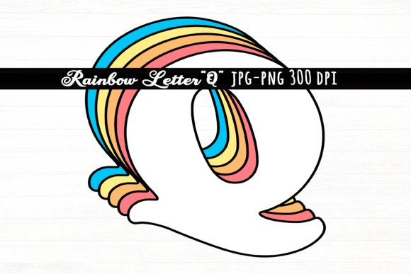 Download Letter Q Rainbow Initial Cute Retro Font - Cute retro font Collection