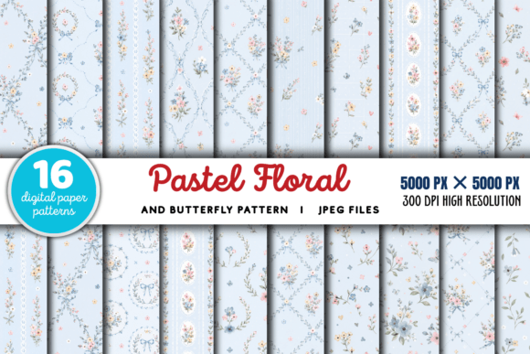 Download Pastel Floral and Butterfly Patterns - Premium Resources