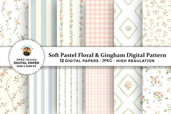 Download Soft Pastel Floral &amp; Gingham Patterns - Pastel floral Collection