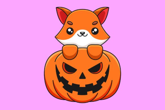 Download Cute Pumpkin Fox Halloween Cartoon - Pumpkin fox Collection