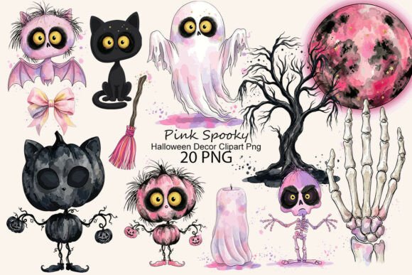 Download Pink Spooky Halloween Decor Clipart Png - Decor clipart Collection