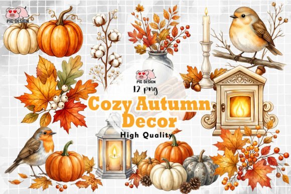 Download Cozy Autumn Decor Clipart PNG - Decor clipart Collection