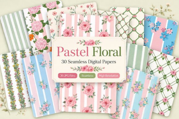 Download Pastel Floral Seamless Patterns - Premium Bundle