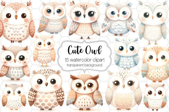 Download Cute Owl Clipart Bundle - PNG Designs - Cute owl Collection