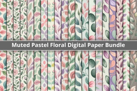 Download Muted Pastel Floral Digital Paper Bundle - Premium Resources