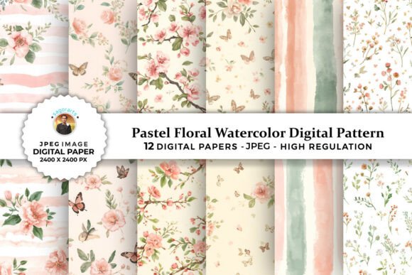 Download Pastel Floral Watercolor Digital Pattern - Pastel floral Collection