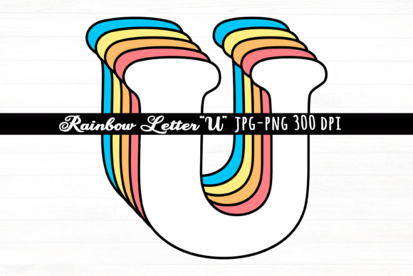 Download Letter U Rainbow Initial Cute Retro Font - Cute retro font Collection