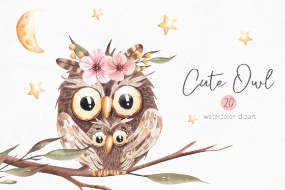 Download Watercolor Cute Owl Clipart - Cute owl Collection
