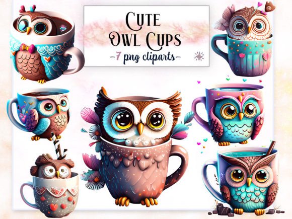 Download Cute Owl Cups Clipart Sublimation - Cute owl Collection