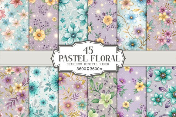 Download Pastel Floral Seamless Pattern Bundle - Premium Bundle